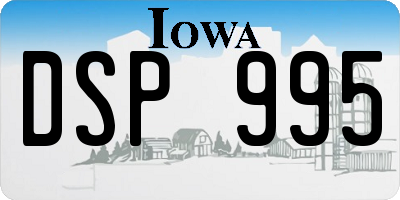 IA license plate DSP995