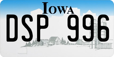 IA license plate DSP996