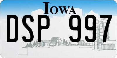 IA license plate DSP997