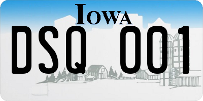 IA license plate DSQ001