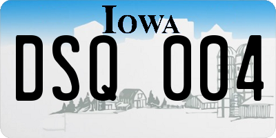 IA license plate DSQ004