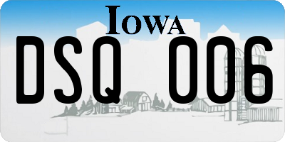 IA license plate DSQ006