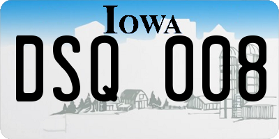 IA license plate DSQ008