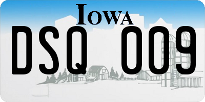 IA license plate DSQ009