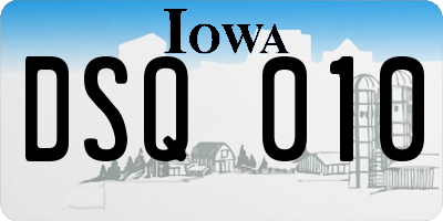 IA license plate DSQ010