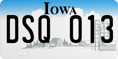 IA license plate DSQ013