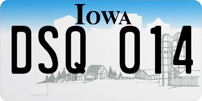 IA license plate DSQ014