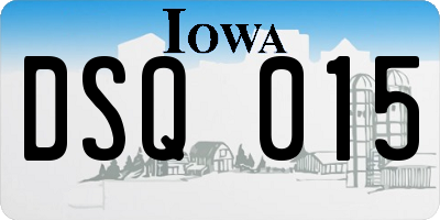 IA license plate DSQ015