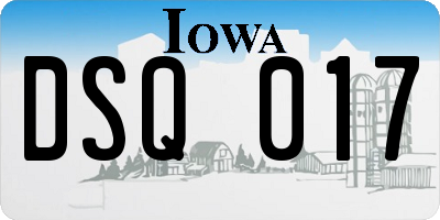 IA license plate DSQ017