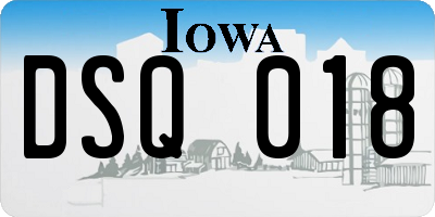 IA license plate DSQ018