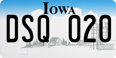 IA license plate DSQ020