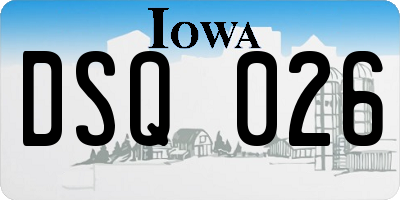 IA license plate DSQ026