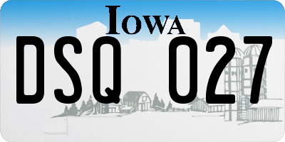 IA license plate DSQ027