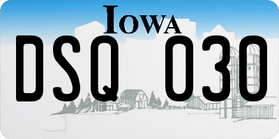 IA license plate DSQ030