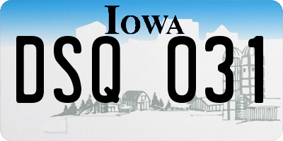 IA license plate DSQ031