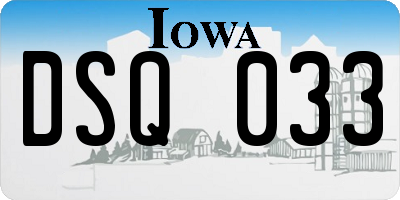 IA license plate DSQ033