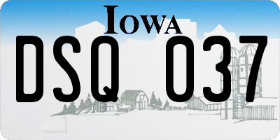 IA license plate DSQ037