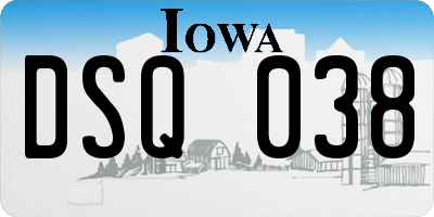 IA license plate DSQ038