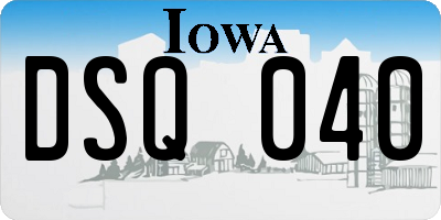 IA license plate DSQ040