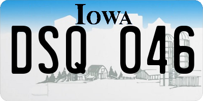 IA license plate DSQ046