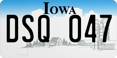 IA license plate DSQ047