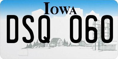 IA license plate DSQ060