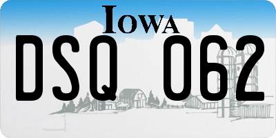 IA license plate DSQ062