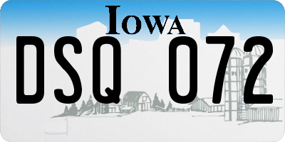 IA license plate DSQ072
