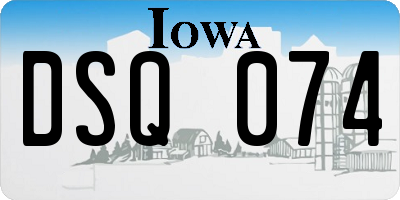 IA license plate DSQ074