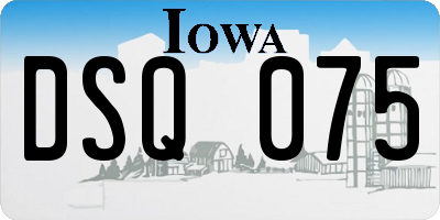 IA license plate DSQ075