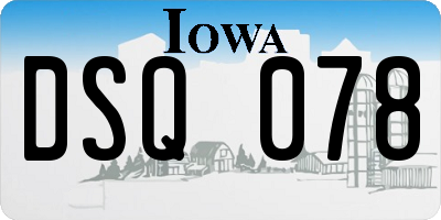 IA license plate DSQ078