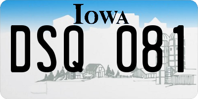 IA license plate DSQ081