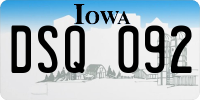 IA license plate DSQ092