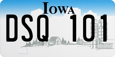 IA license plate DSQ101