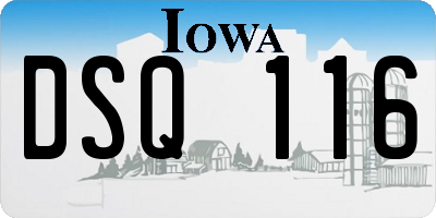 IA license plate DSQ116