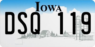 IA license plate DSQ119