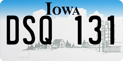 IA license plate DSQ131