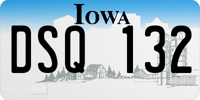 IA license plate DSQ132
