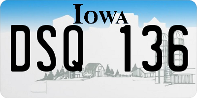 IA license plate DSQ136