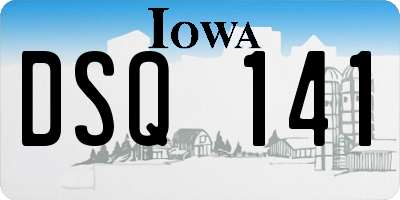 IA license plate DSQ141