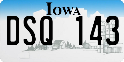 IA license plate DSQ143