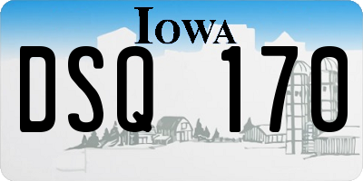 IA license plate DSQ170