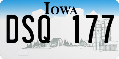 IA license plate DSQ177