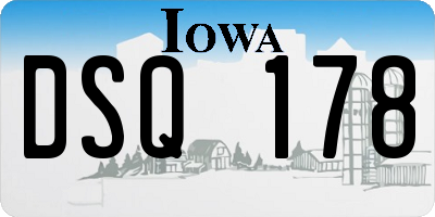 IA license plate DSQ178