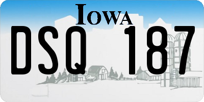 IA license plate DSQ187