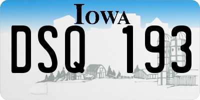 IA license plate DSQ193