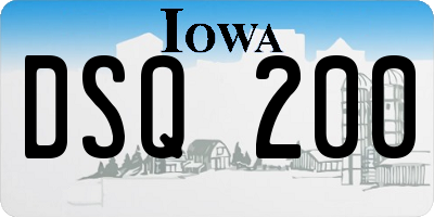 IA license plate DSQ200