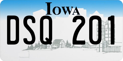 IA license plate DSQ201