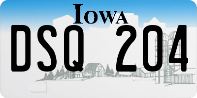 IA license plate DSQ204