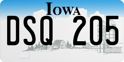 IA license plate DSQ205